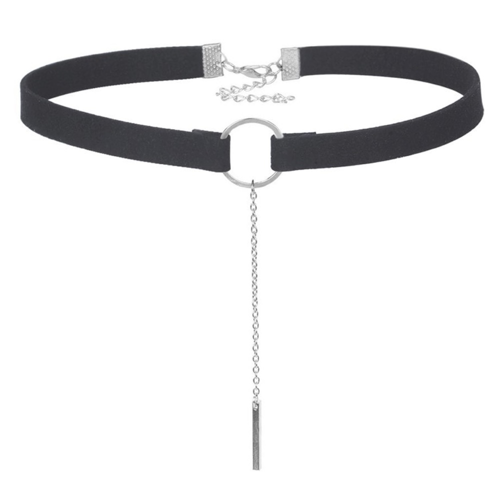 Velvet Wide Band Choker Bar Necklace - Picture 3 of 3